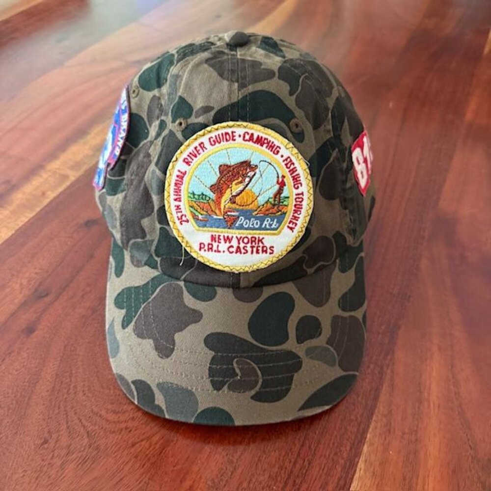 SOLD! RALPH LAUREN 1 OF 1 RIVER GUIDE SPORTING FISHING PATCH CAMO CAP RL 815 NWT - Picture 9 of 9